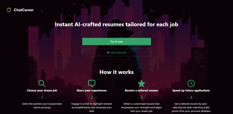 ChatCareer-Instant-AI-crafted-resumes-tailored-for-each-job