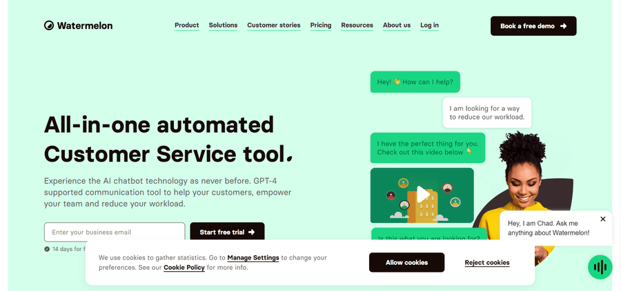 AI-Customer-Service-Tool-GPT-4-Chatbots-Watermelon AI