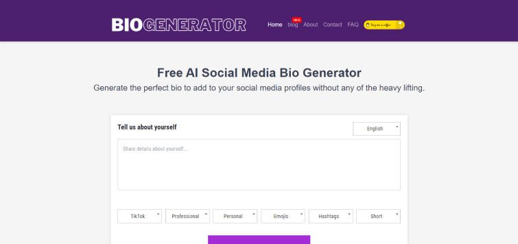 Social Media Bio Generator-Create-Unique-and-Engaging-Bios