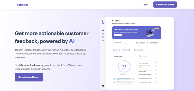 Tabnam AI-customer feedback