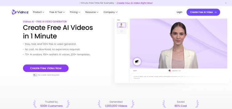 Vidnoz AI-Tools-Create-FREE-Engaging-AI-Videos-10X-Faster