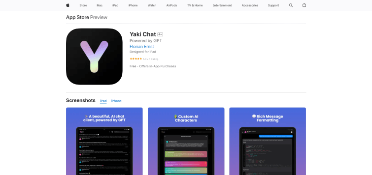 Yaki Chat App-on-the-App-Store