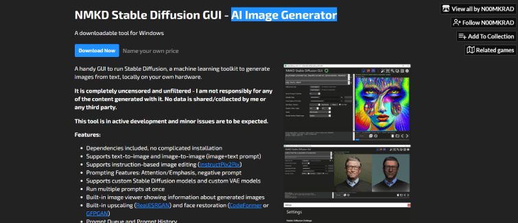 NMKD Stable Diffusion GUI -AI-Image-Generator-by-N00MKRAD
