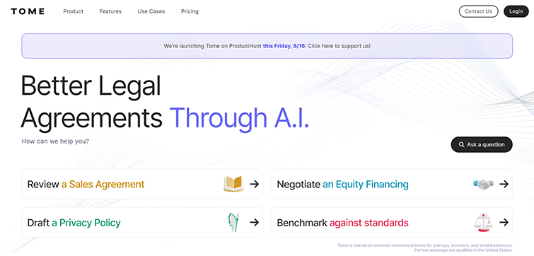 Expert AI powered legal advice Tome Law