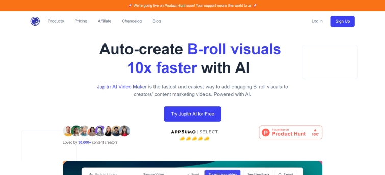 Jupitrr AI Create B roll 10X Faster for Your Videos