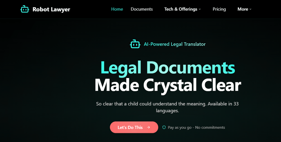 Robot Lawyer - Translate Legal Docs