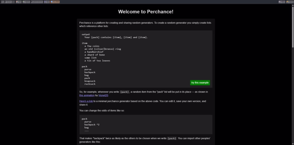Create-a-Random-GeneratorPerchance - Perchance