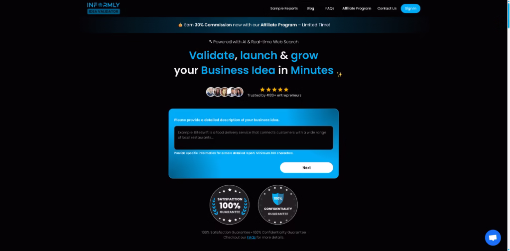Informly Idea Validator -Validate-your-Business-Idea-instantly-with-the-help-of-AI
