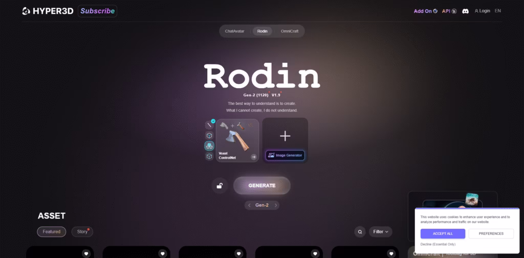 Hyper3D - Generate & Edit 3D Assets Online
