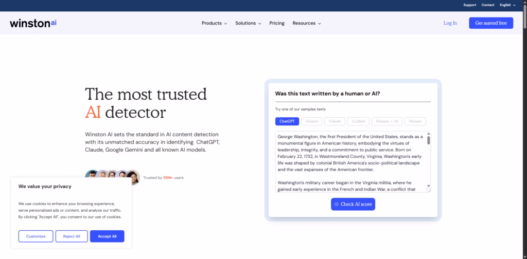The-Most-Trusted-AI-Detector-ChatGPT-Detection Winston AI