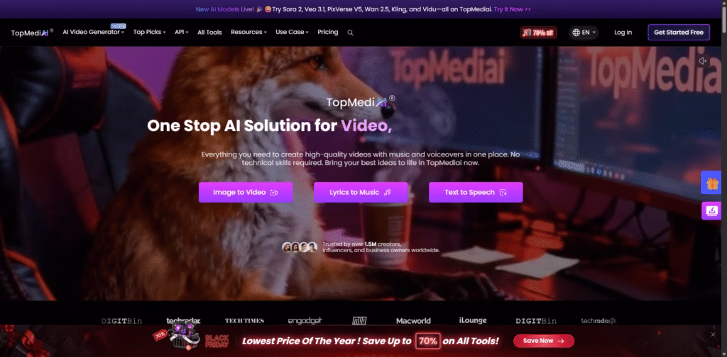 TopMediai --All-in-One-AI-Video-Music-Voiceover-Platform