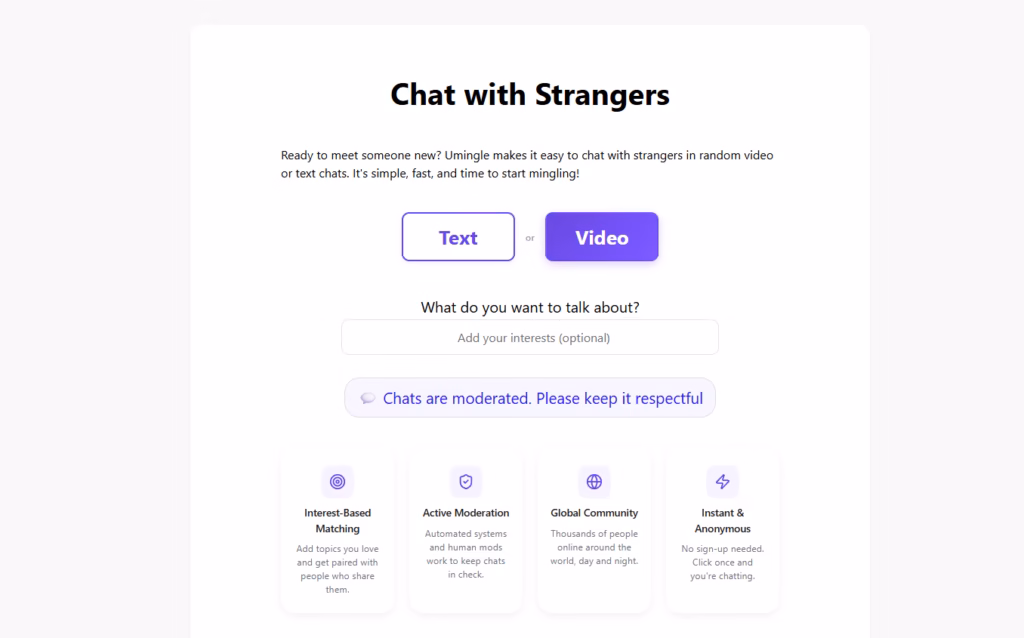 Umingle Chat with Strangers Instantly