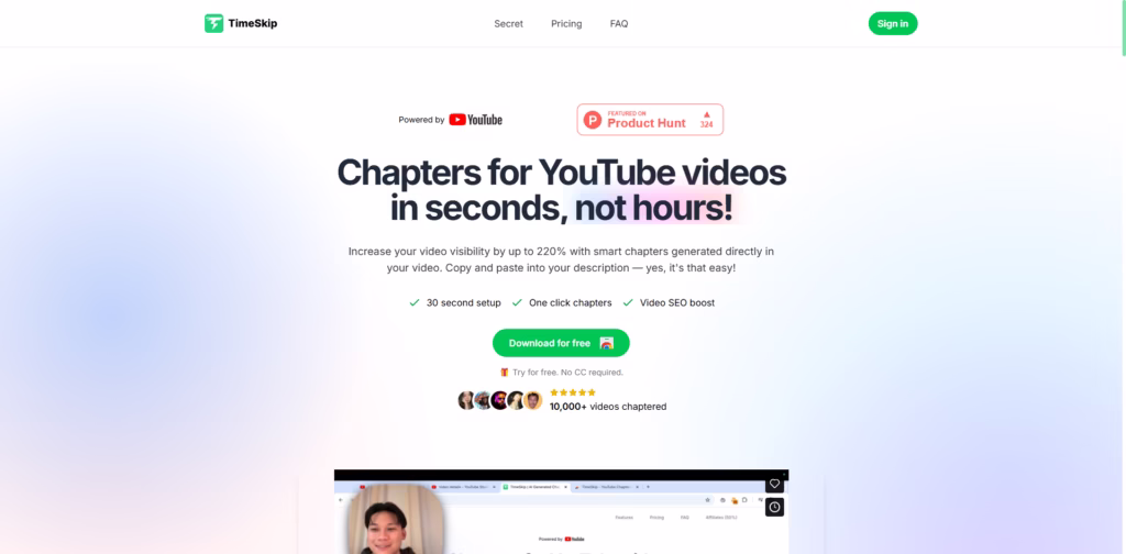 YouTube-Chapter-Generator-Automatic-Chapters- TimeSkip AI