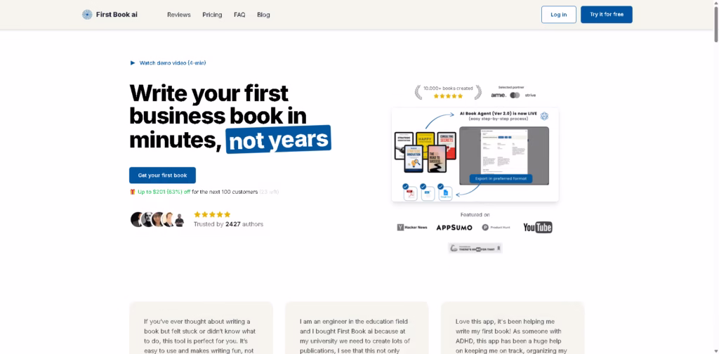 First Book AI -Create-your-business-book-effortlessly
