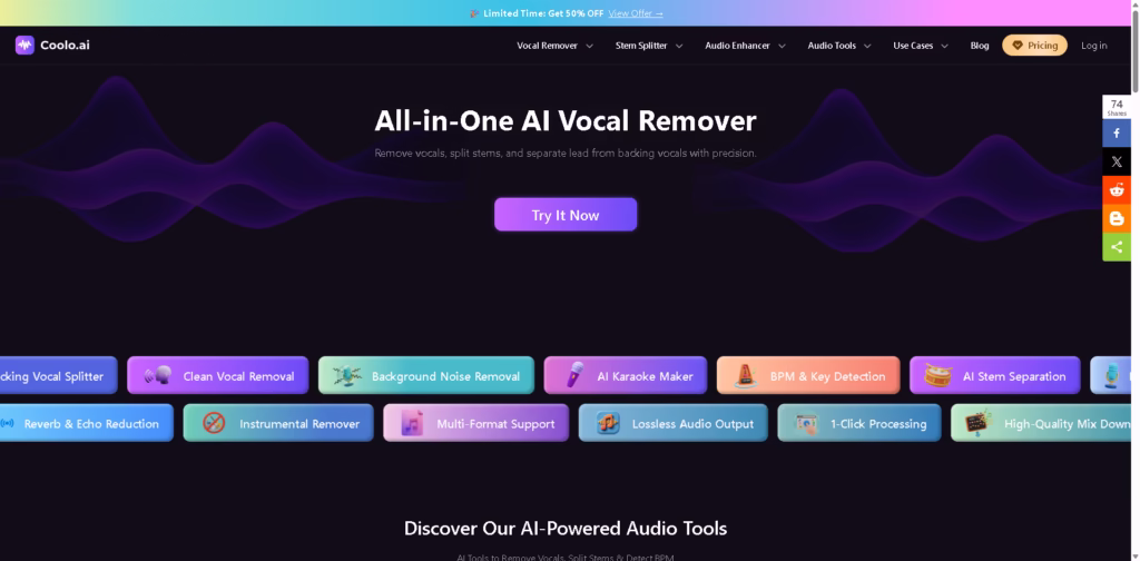 Coolo AI -AI-Tools-for-Music-Remove-Vocals-Split-Stems