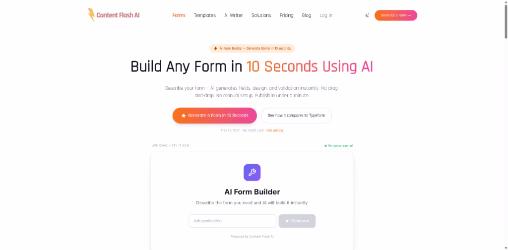 AI-Form-Builder-Generate-Forms-in-10-Seconds- Content Flash