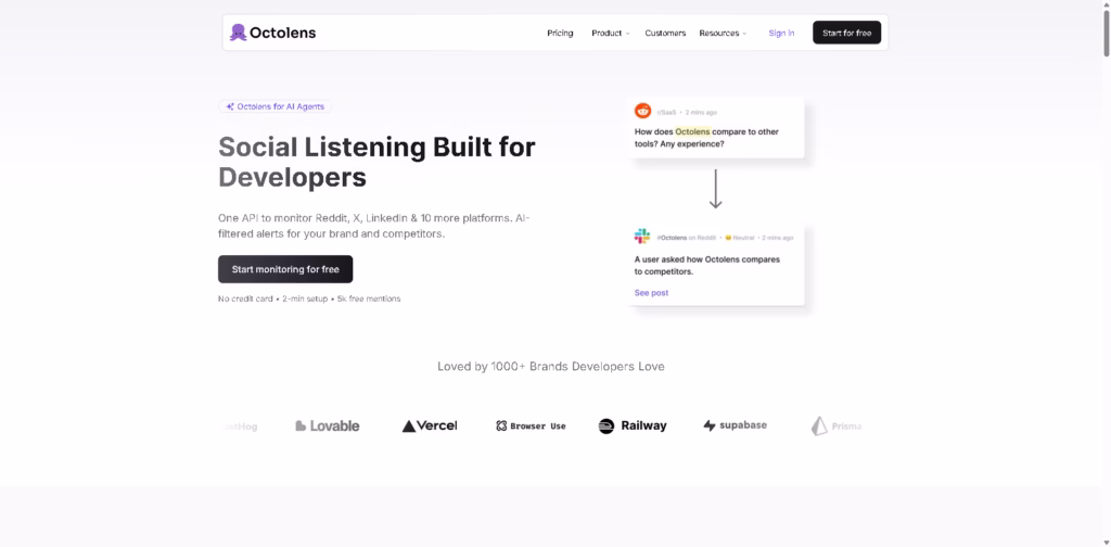 Octolens -Social-Listening-for-Developers-Reddit-X-LinkedIn-More