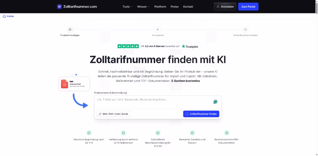 Zolltarifnummer.com -finden-mit-KI-Begründung