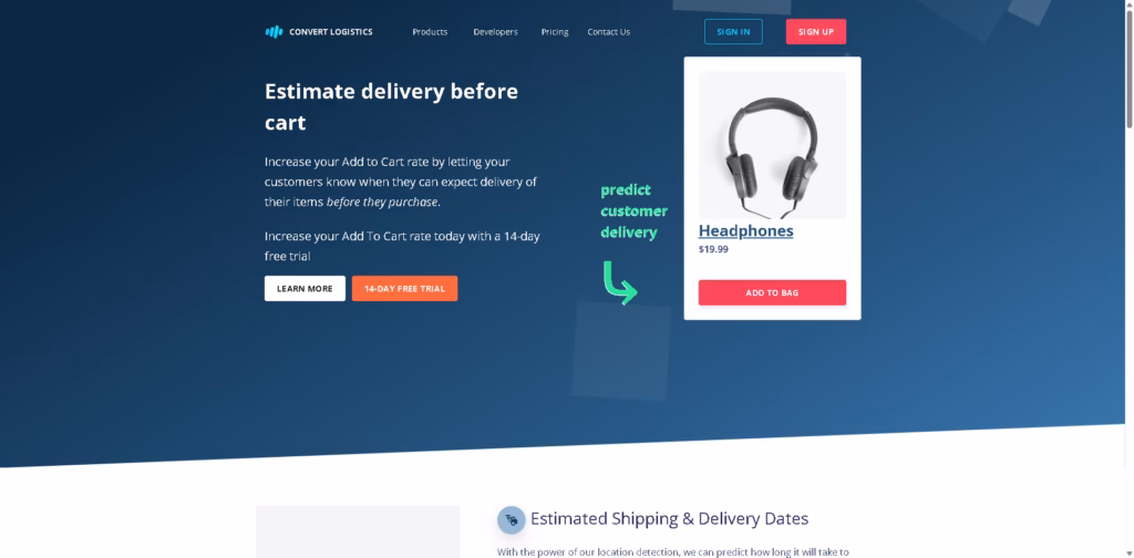 Convert Logistics -estimated-e-commerce-shipping-fulfillment-arrival-date-and-estimated-product-delivery-dates