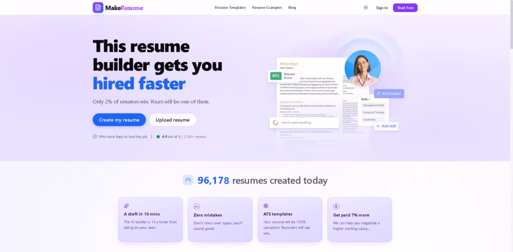 MakeResume- Free-AI-Resume-Builder-ATS-Checker