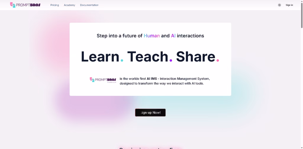 PromptBros AI workflow management