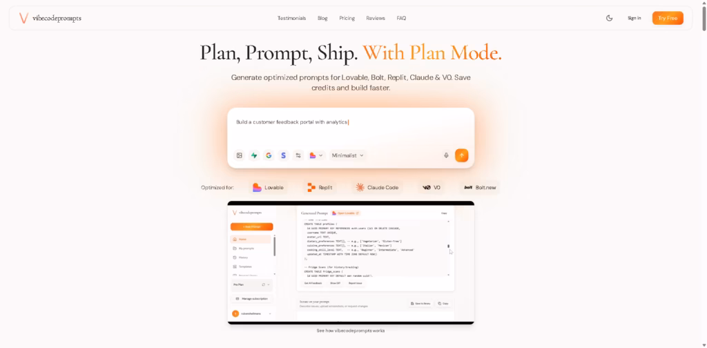 vibecodeprompts -AI-Prompt-Generator-for-Vibe-Coding
