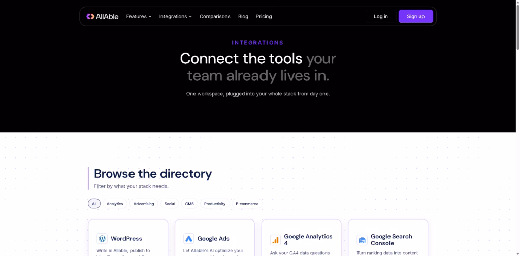 Integrations -connect-your-whole-stack- AllAble