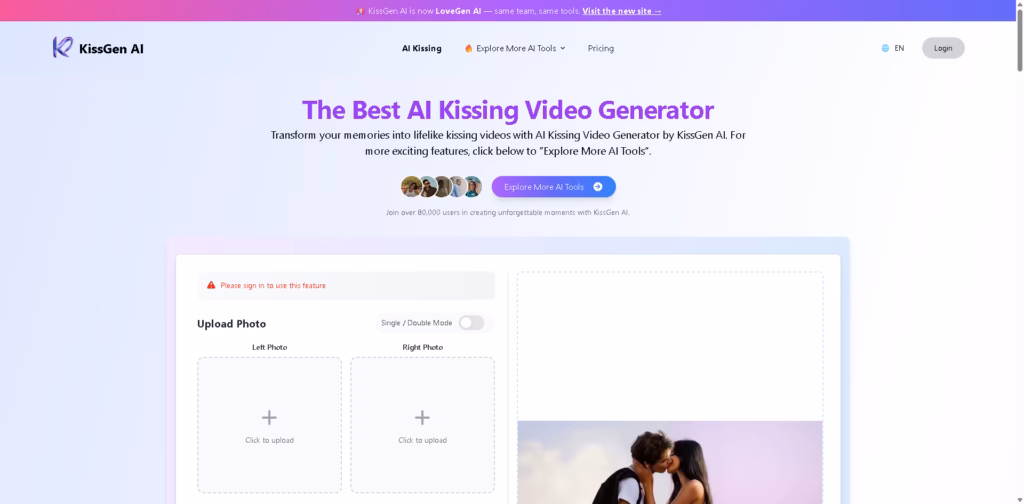 KissGen AI -The-Best-AI-Kissing-Video-Generator