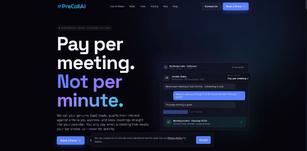 PreCallAI -Pay-per-meeting-outbound-calling-for-SaaS