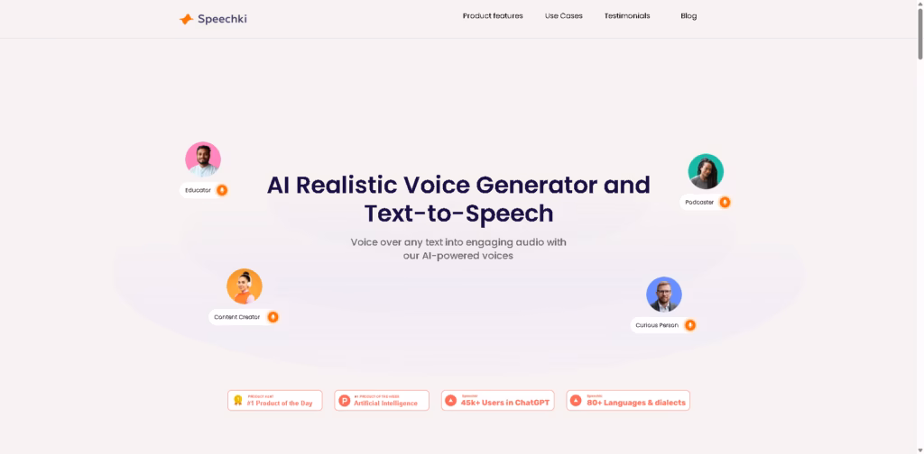 Speechki AI-Realistic-Voice-Generator-and-Text-to-Speech-Solution-with-1-100-Voices-in-80-Languages