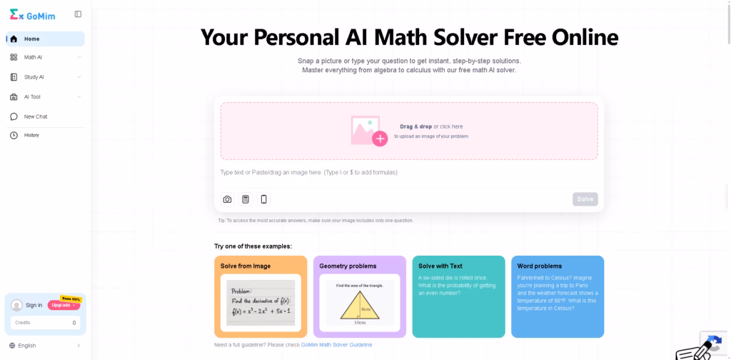 AI-Math-Solver-Homework-Helper-Free-No-Signup-GoMim