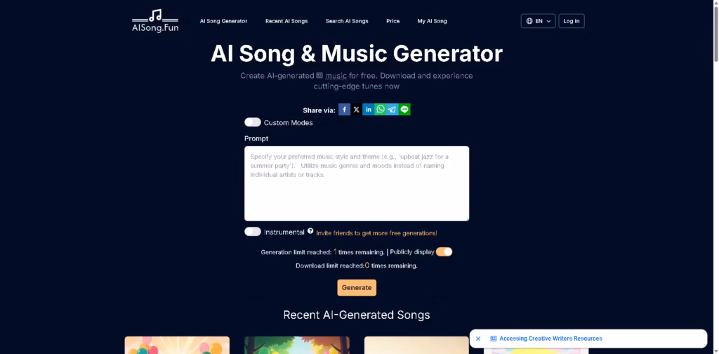 AISong.Fun -Free-AI-Song-Music-Lyrics-Generator