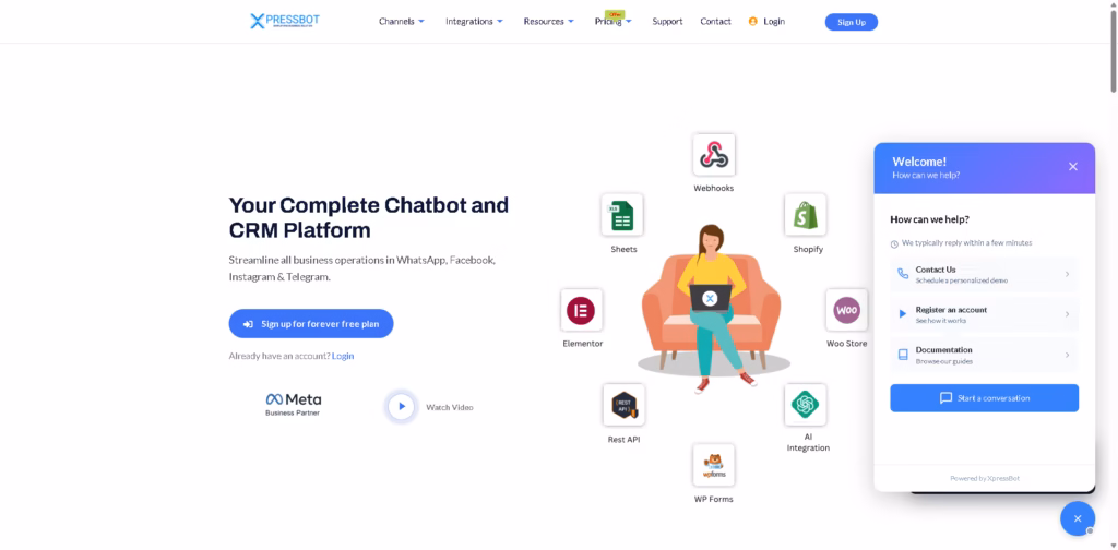 XpressBot - All-in-One-Chatbot-and-CRM-Platform-WhatsApp-Facebook-Instagram-Telegram