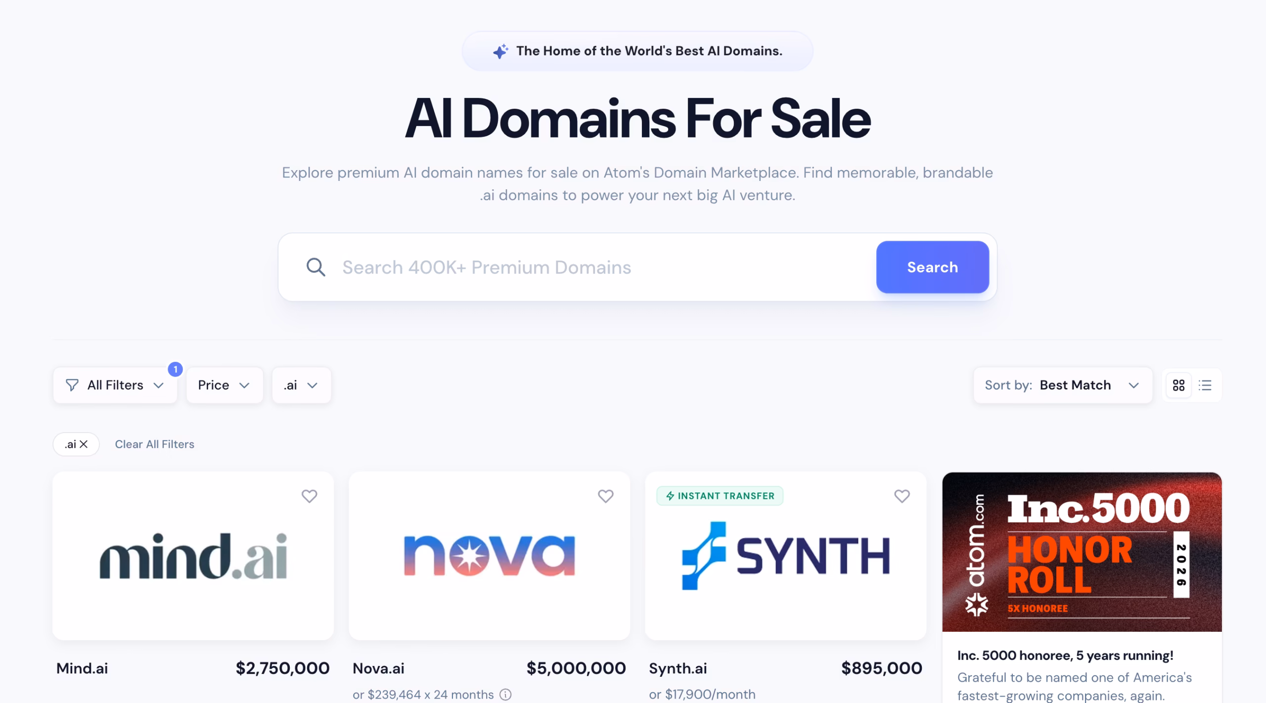 Premium AI Domains for Sale