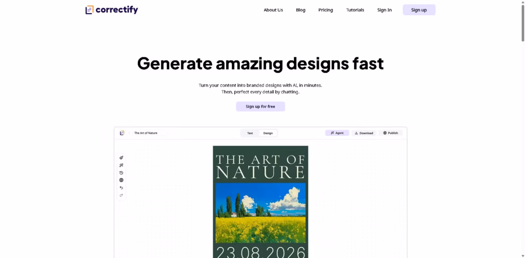 Correctify -Design-Amazing-Graphics-Fast-With-AI