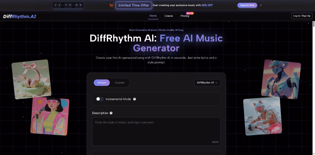 DiffRhythm AI -Free-AI-Music-Generator-Fast-Song-Maker
