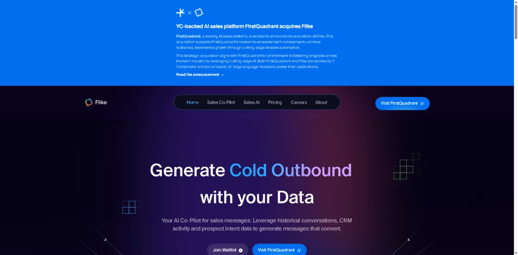 Flike AI-Sales-Co-Pilot-Acquired-by-FirstQuadrant
