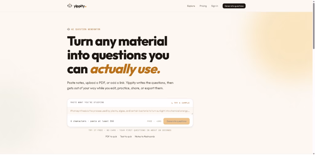 Free-AI-Quiz-Question-Generator-Yippity