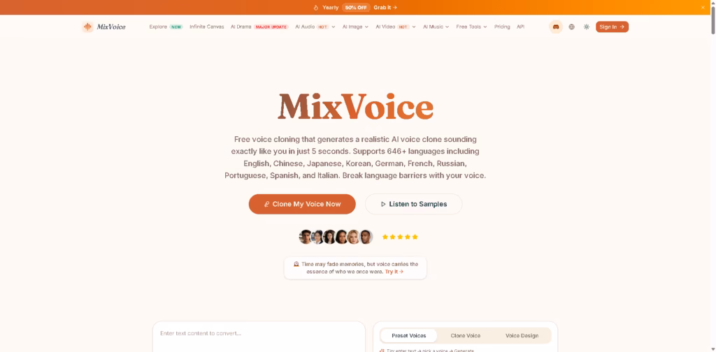 MixVoice - Free-AI-Voice-Cloning- Clone-Your-Voice-Online-No-Sign-Up