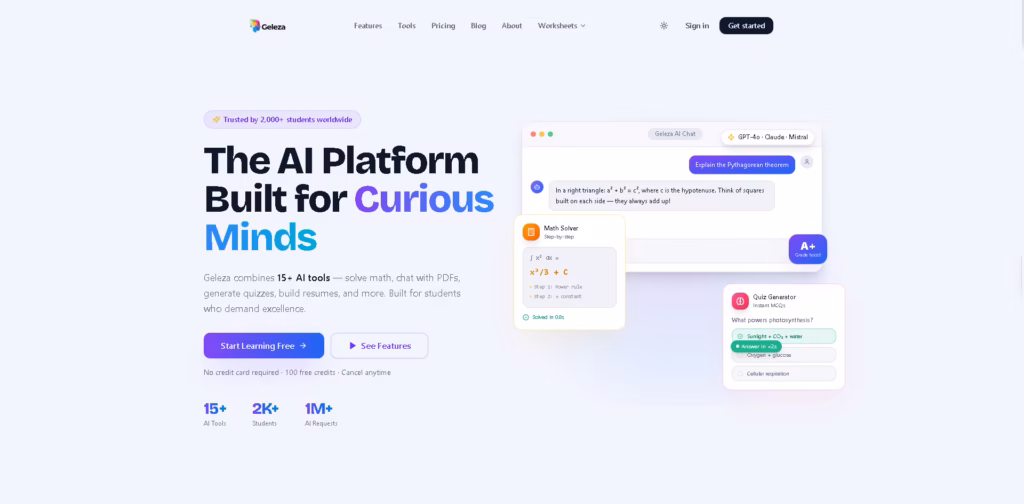 Geleza -AI-Tools-for-Students-Math-PDF-Chat-Quiz-Generator