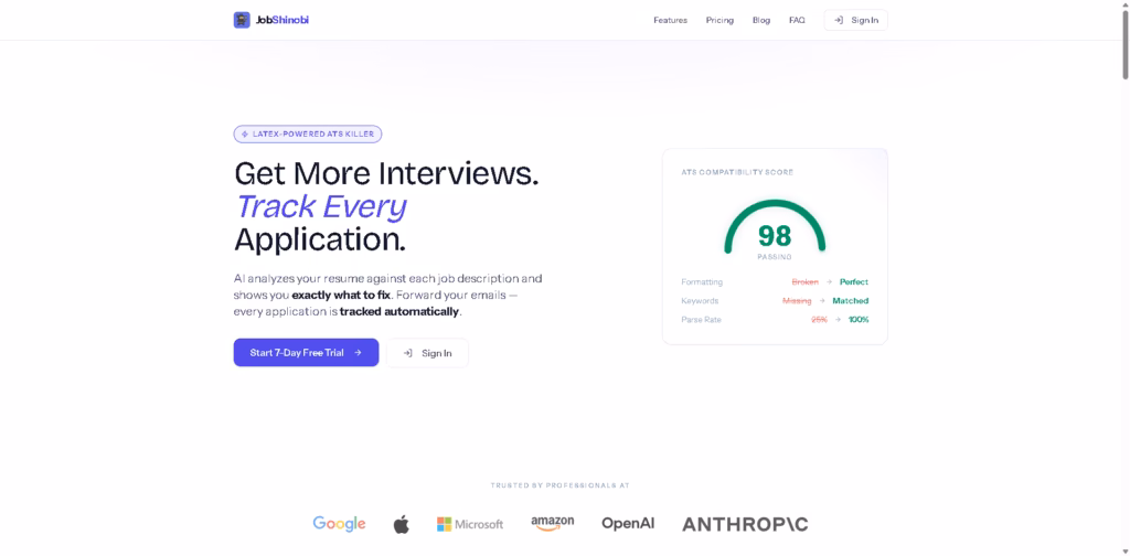 JobShinobi -AI-Resume-Builder-Job-Application-Tracker