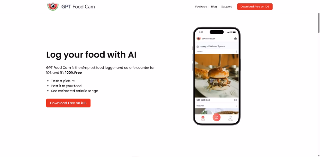 Log-Your-Food-with-AI-GPT Food Cam