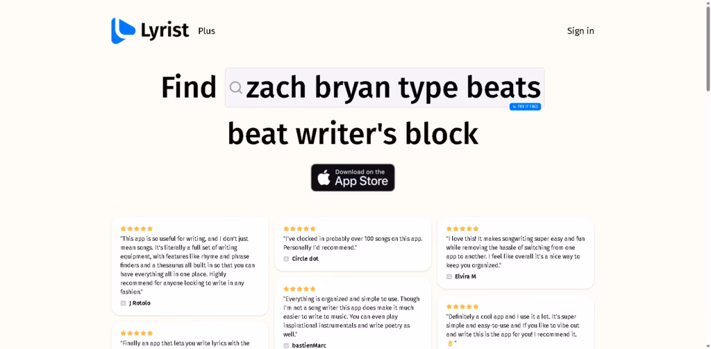 Lyrist-Free-Songwriting-App-Find-Type-Beats-Beat-Writer-s-Block