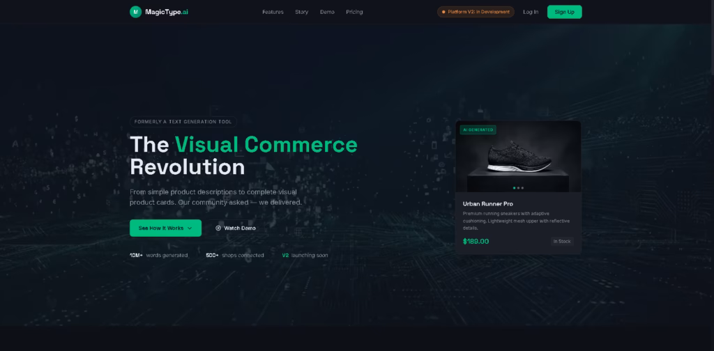 MagicType.ai AI-Powered-Visual-Commerce-Platform-Product-Card-Generator
