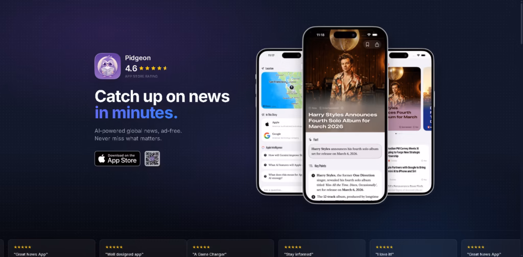 Pidgeon AI-Powered-News-Summaries-Trending-Stories-App