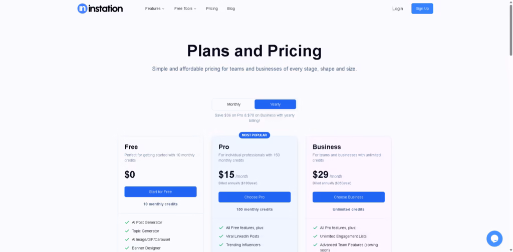 Pricing-Plans-Instation
