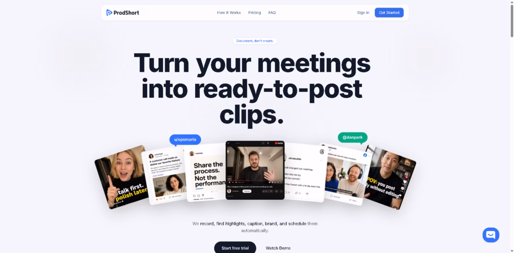 ProdShort Turn-Your-Meetings-Into-Short-Clips-Automatically