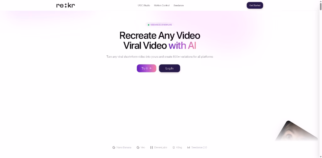 Rekreate AI-Recreate-Any-Viral-Videos-in-your-style-with-AI-Winning-high-performing-content-in-5-minutes