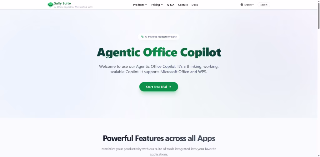 Sally Suite-AI-Office-Copilot-for-Microsoft-WPS