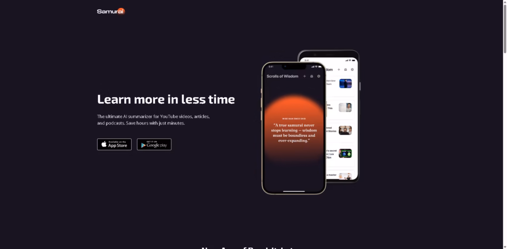 Samurai AI-Best-YouTube-Article-Podcast-Summarizer-App-AI-Content-Summary-Tool